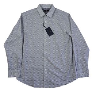 Hart Schaffner M Button Up L Red Dots Blue Polygon